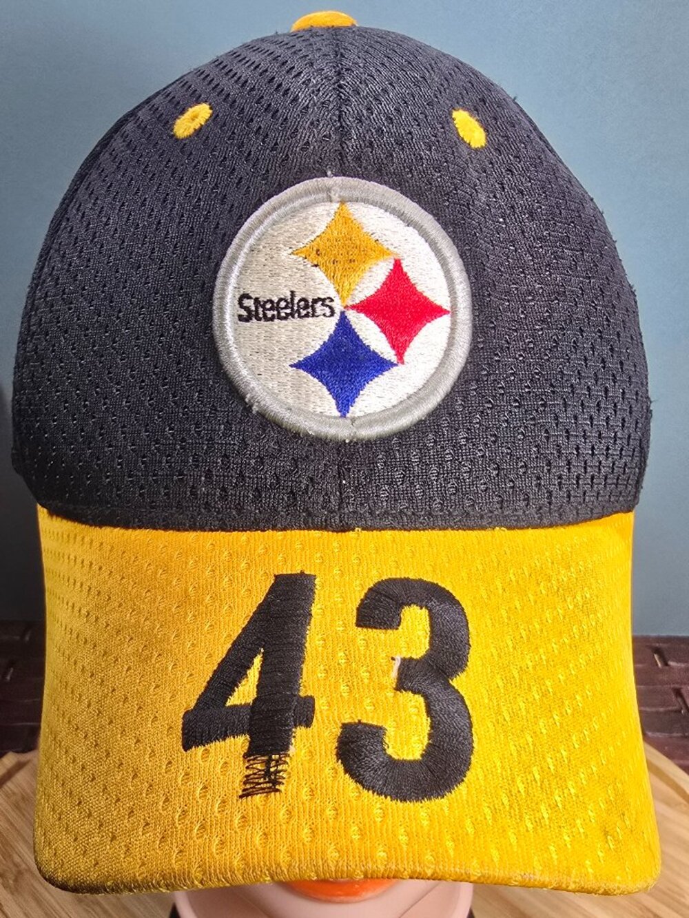 Youth-Sized Reebok Pittsburgh Steelers Troy Polamalu #43 Adj. NFL Hat